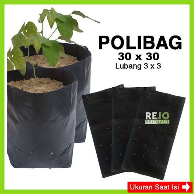 polybag tanaman ukuran 30x30cm isi 20 lembar