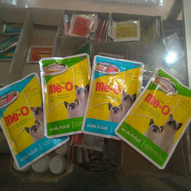 Me-o Meo Adult Kitten pouch 80gr / makanan kucing anak dan dewasa merek meo