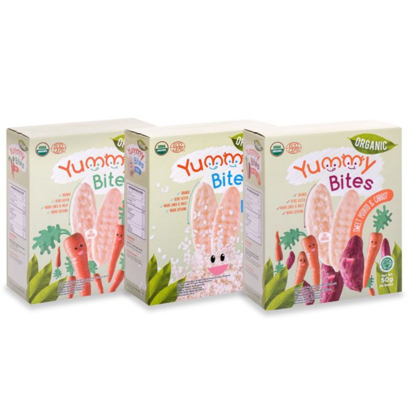 

Yummy Bites Rice Crackers Organic Carrot 50g/start from 6+/kotak