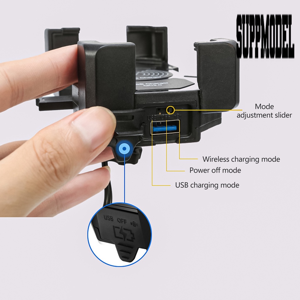 Holder Charger Handphone 15W Rotasi 360 Derajat Tahan Lama Untuk Motor / Mobil