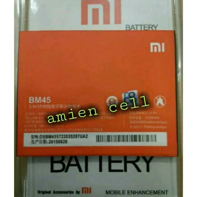 Batrei Batre Batteray Xiaomi Redmi Note 2 BM45