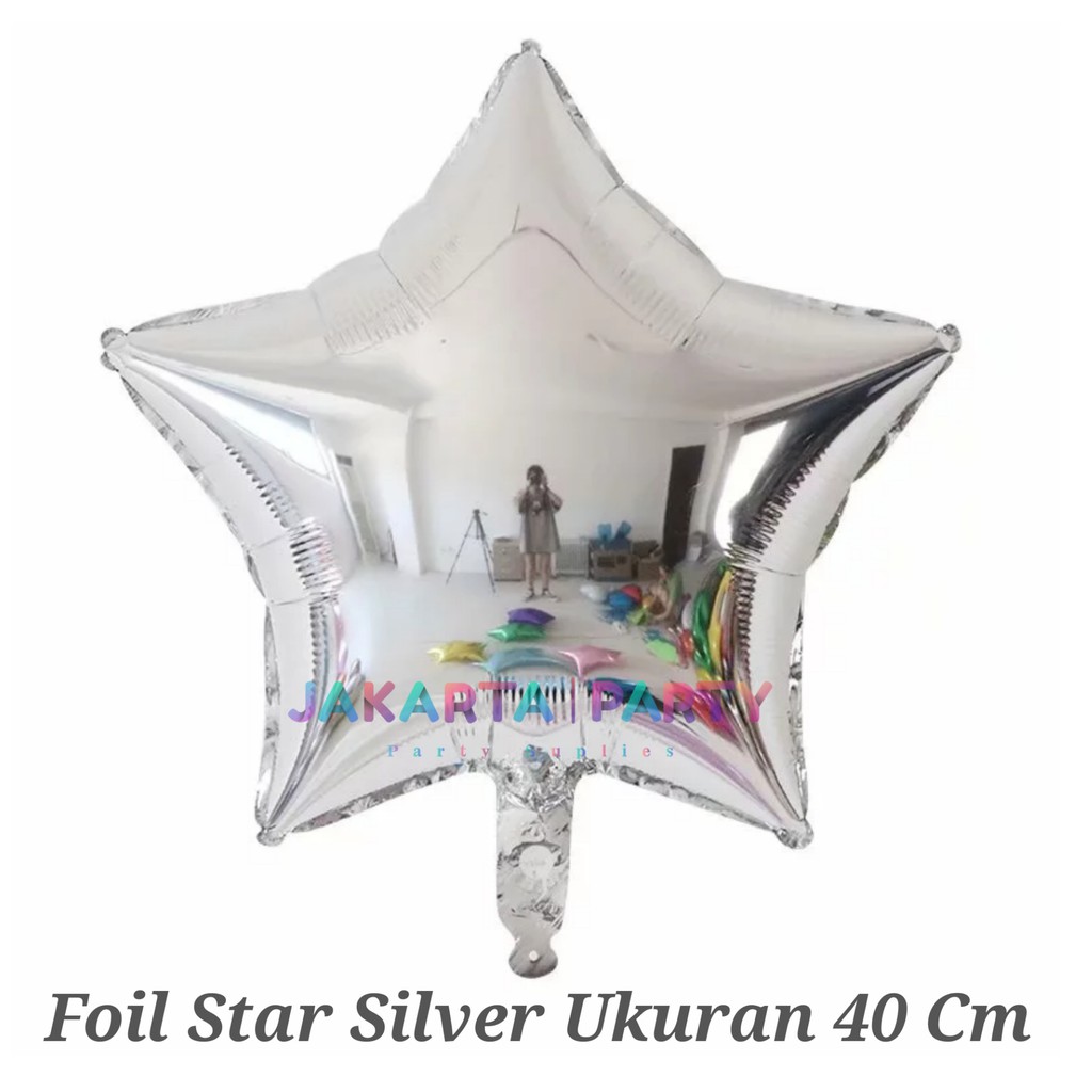 Balon Foil Star Silver / Balon Foil Star / Balon Bintang