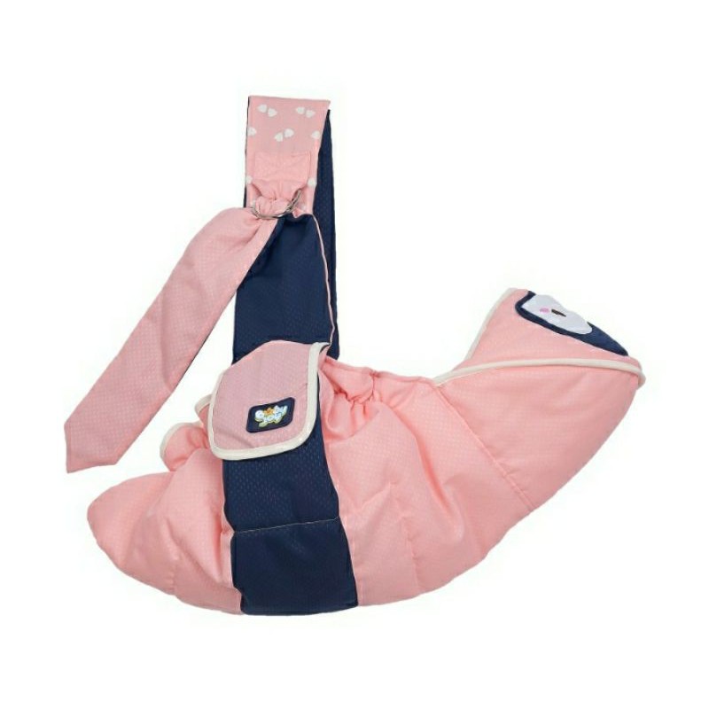 Baby Joy Gendongan Bayi Samping (cocok u/ newborn) + Kantong Botol Susu Pinguin Series - BJG 2019-Pink