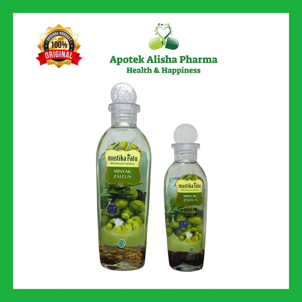 MUSTIKA RATU MINYAK ZAITUN 75/150ml-Minyak Zaitun Mustika Ratu Minyak Pijat Perawatan Tubuh/Wajah