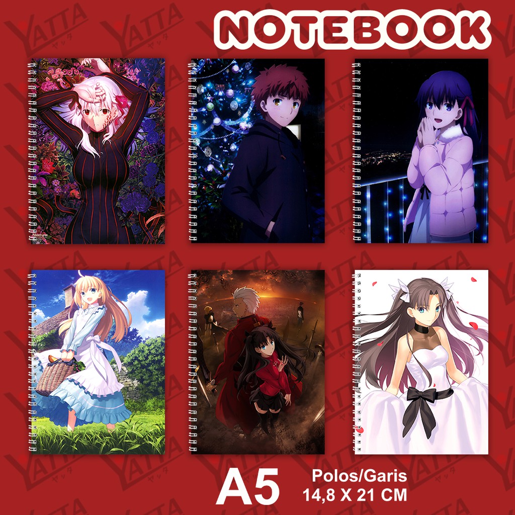 

Notebook Anime ukuran A5 14,6 cm x 21 cm Fate Stay