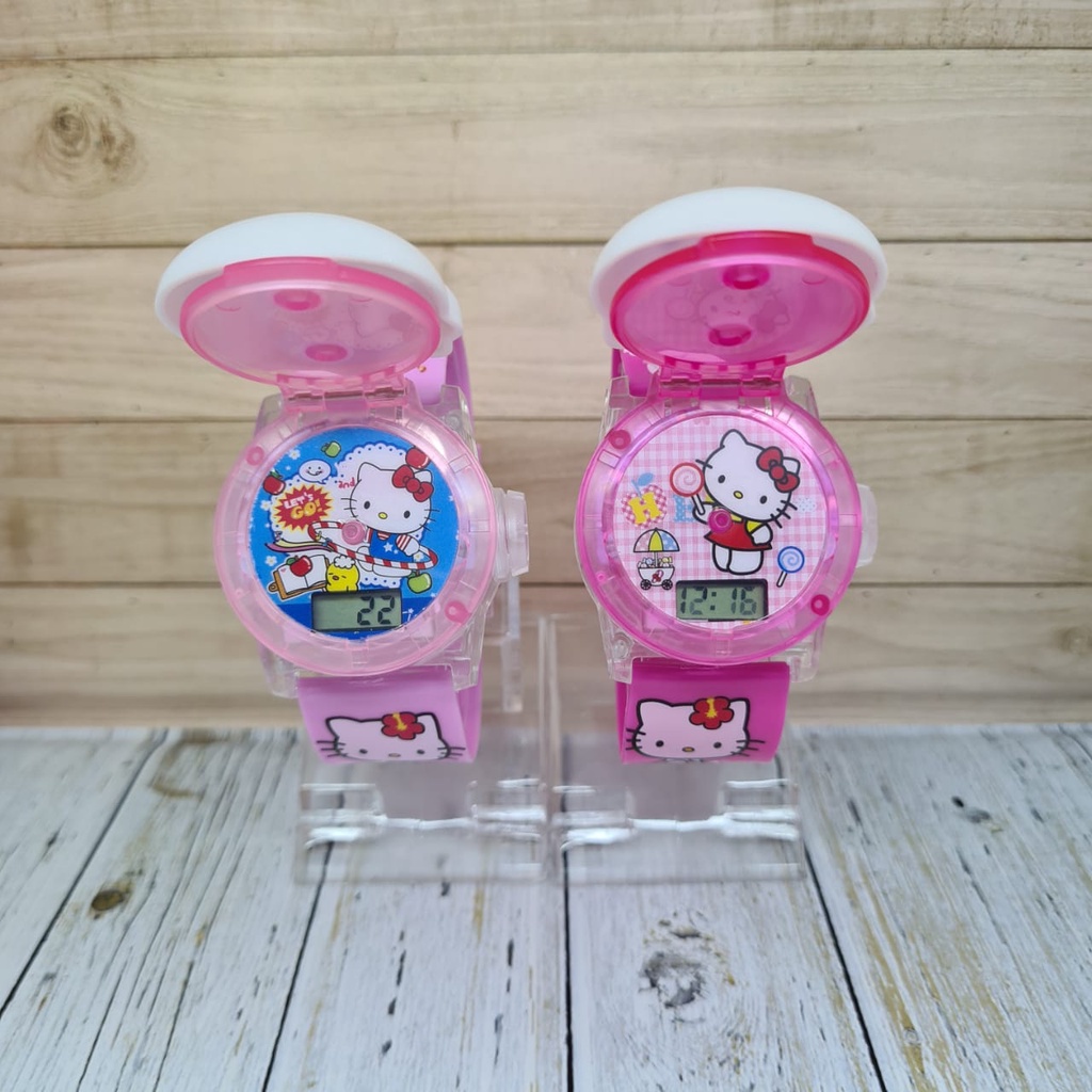 JAM TANGAN ANAK HELLO KITTY PEREMPUAN LAMPU MUSIK PROYEKTOR