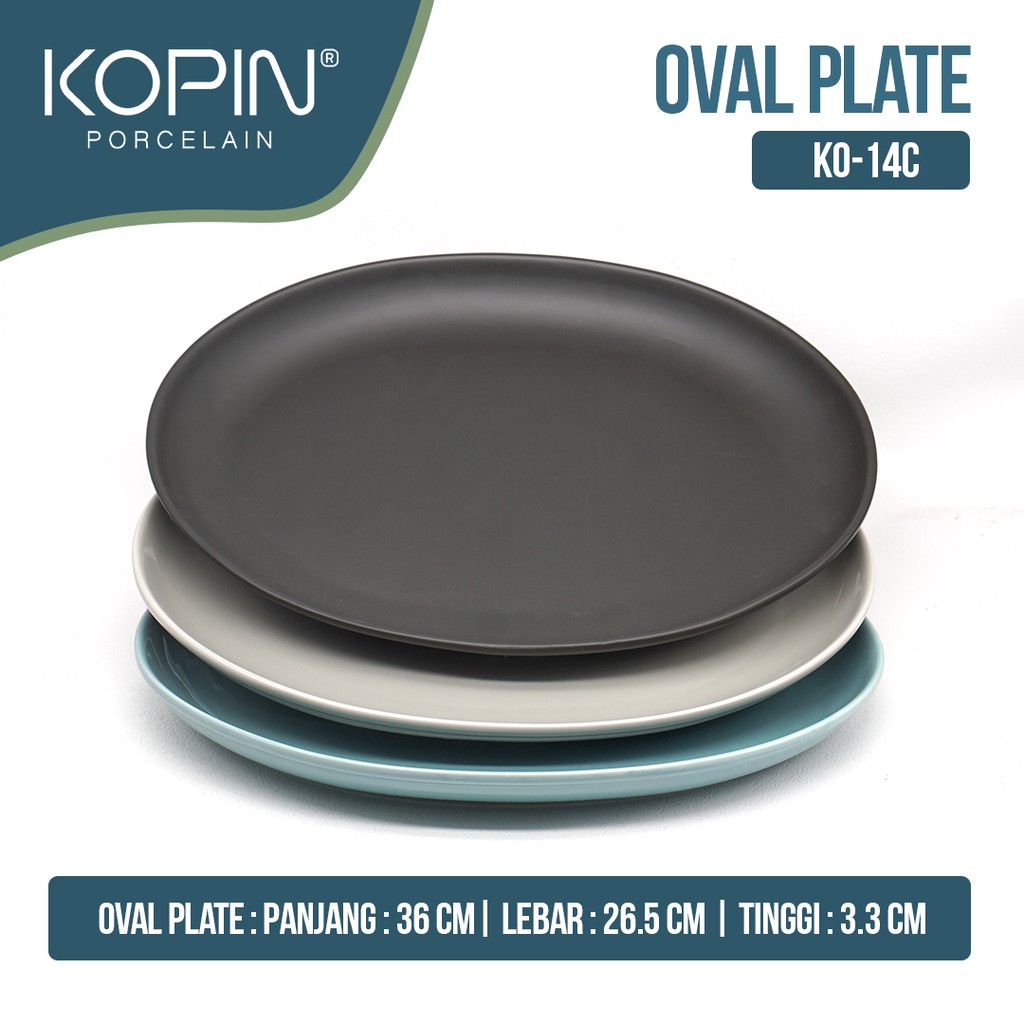 PIRING saji panjang (OVAL PLATE 1 Pcs)  porcelain l KOPIN