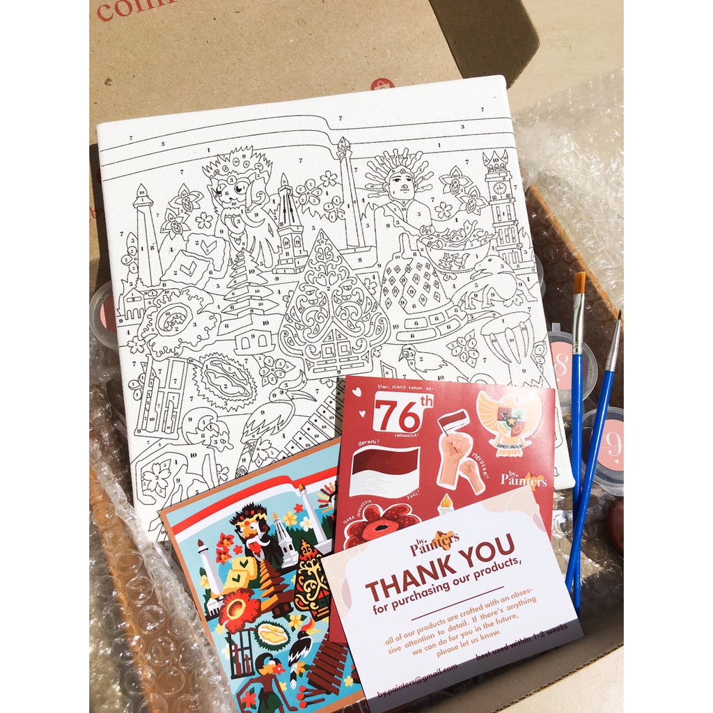 

Paint By Numbers [Heritage] | ByPainters | Painting Kit | 20x20cm | 10 Colours