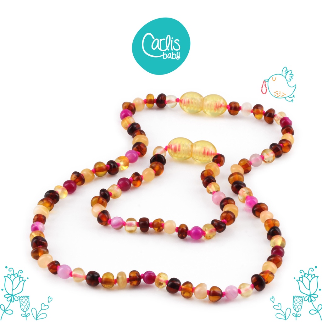 AGL41 / AGL51 Kalung Amber dan Set Amber Bayi Mix Pink Gem Collections By Carlis Baby.