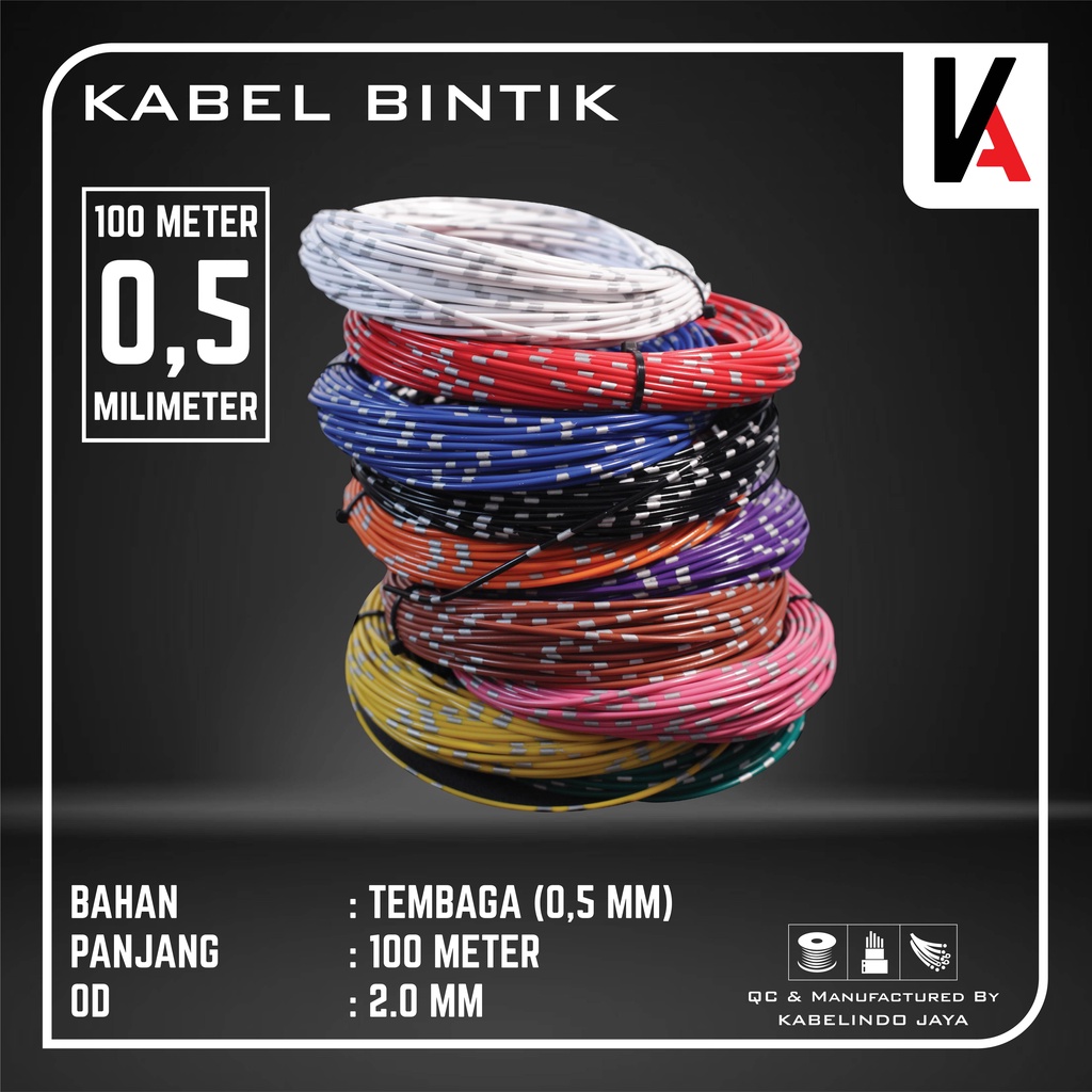 Kabel Bintik AVS 0.5MM x 100M Kabel Otomotif Body Mobil Motor Serabut Tembaga (Plastik)