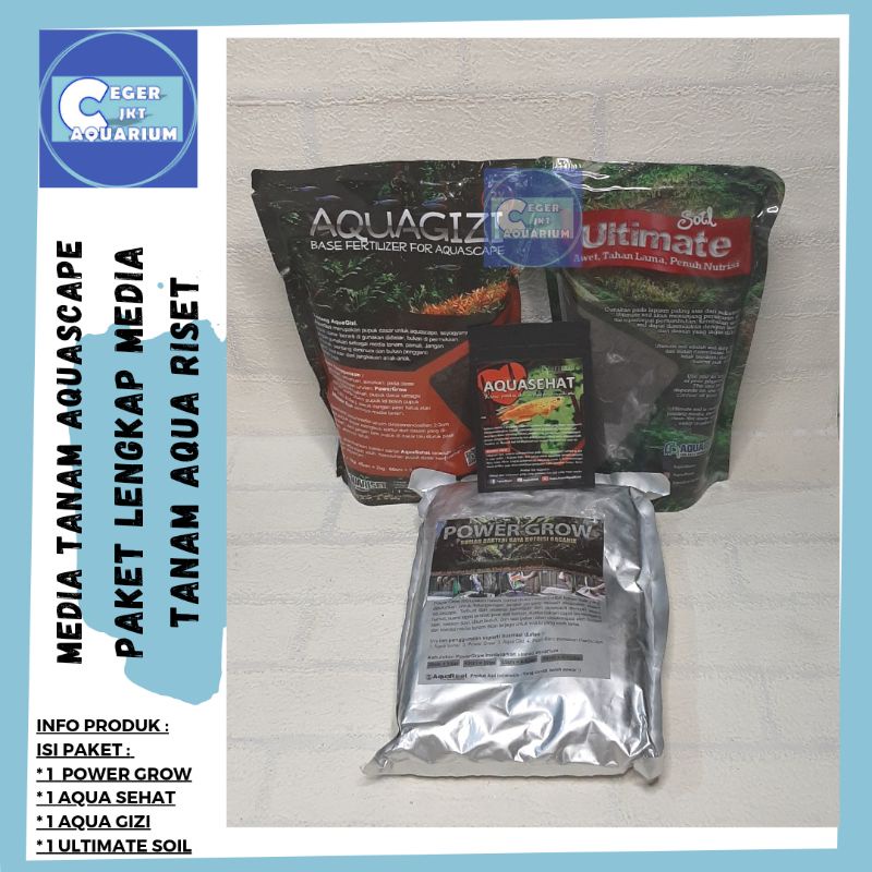 Paket Media Tanam Aquascape Aqua Sehat + Power Grow + Aqua Gizi + Ultimate Soil