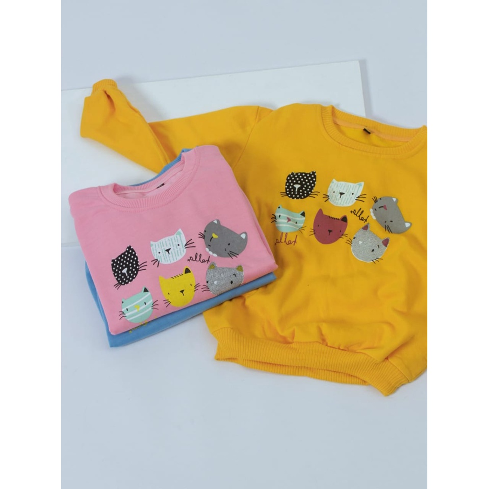 ZAHRA Pakaian Anak Perempuan CAT Sweater Fleece Anak Perempuan Umur  1 - 5 Tahun