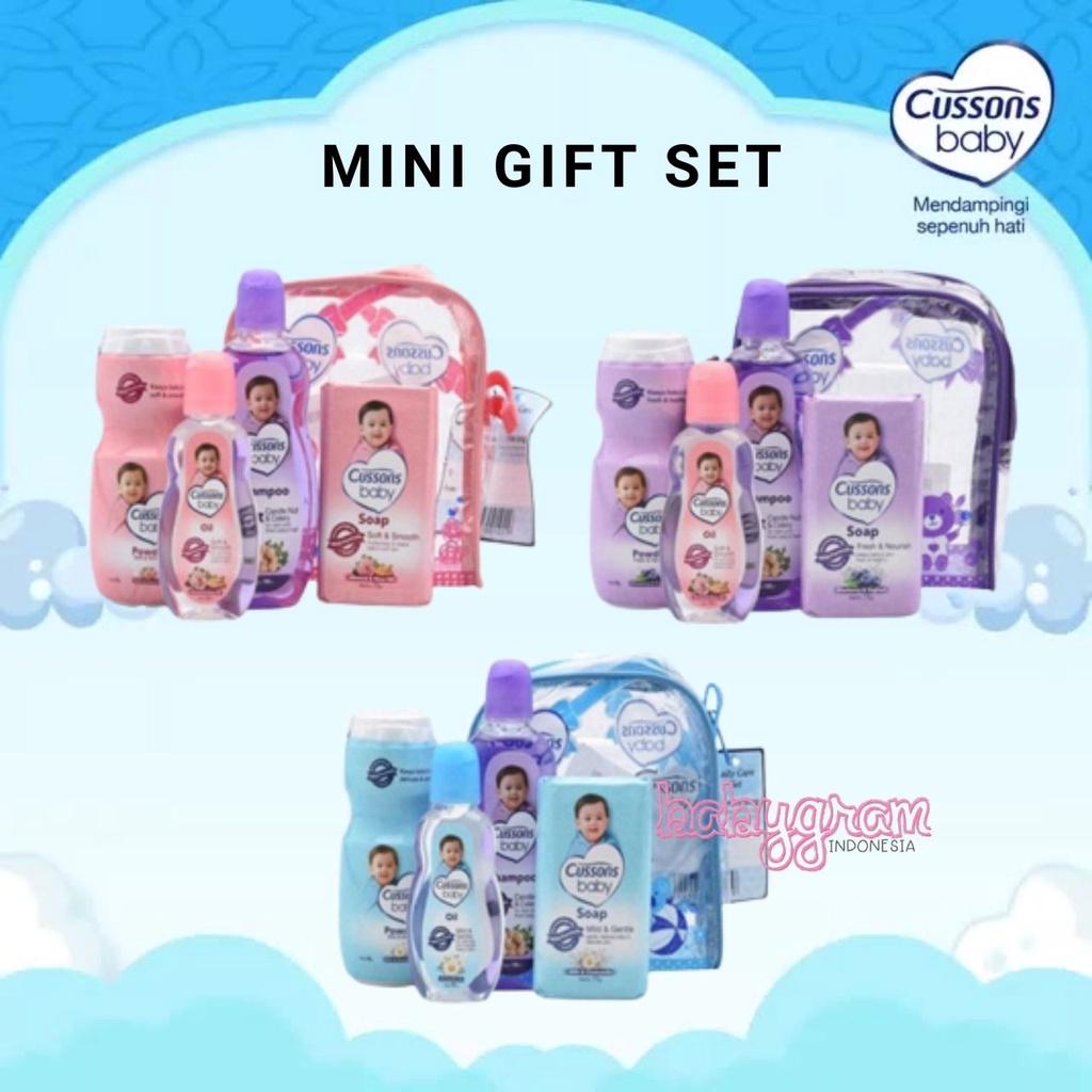 Cussons Baby Daily Essential Pack Mini Gift Bag Set Hadiah isi 4