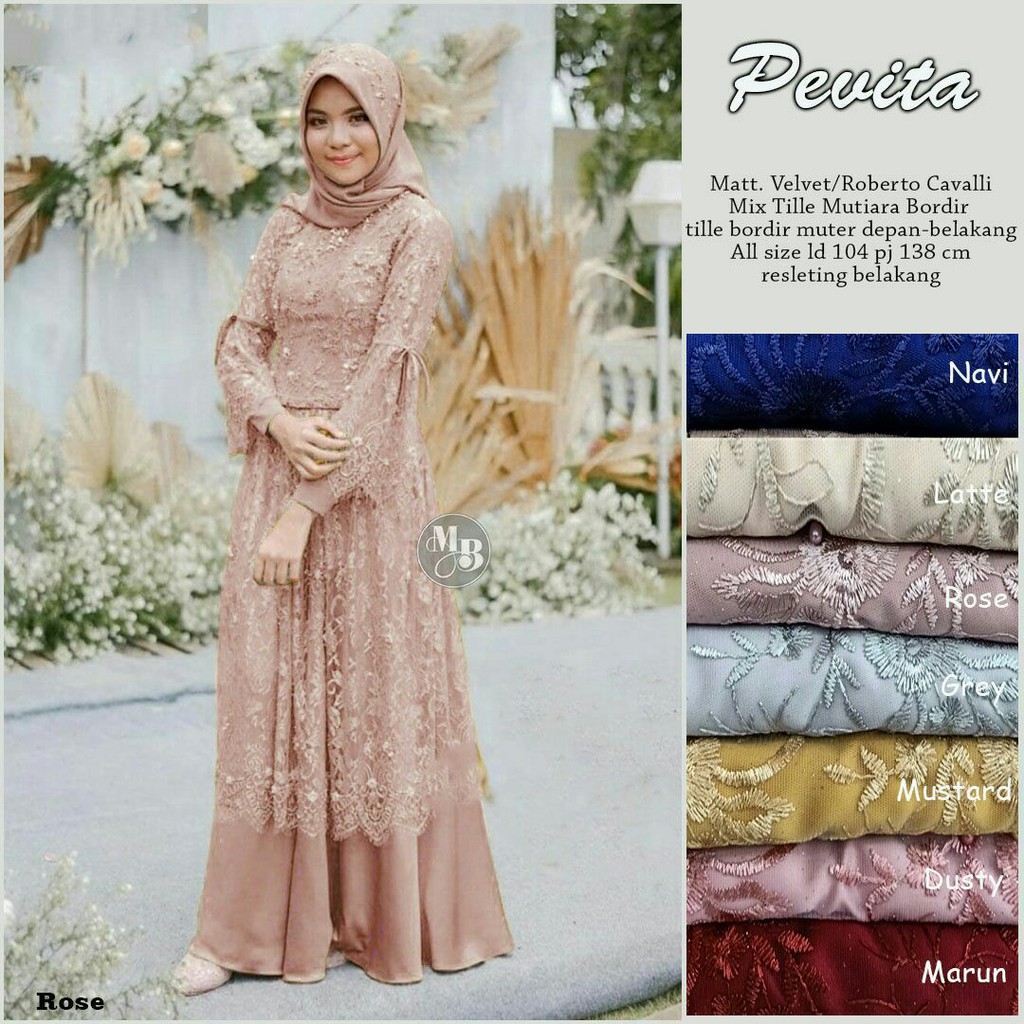 GAMIS SYARI GAUN KONDANGAN PEVITA GAMIS BROKAT GROSIIR SANDAANG