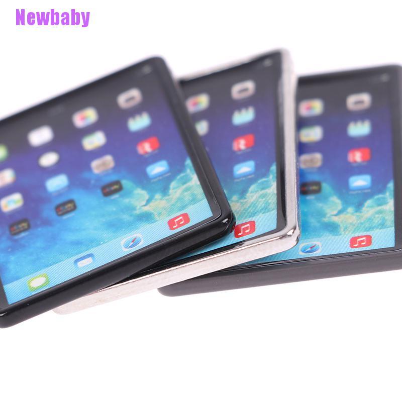 (Newbaby) Miniatur Tablet / Laptop Mini Skala 1: 12 Untuk Dekorasi Rumah Boneka