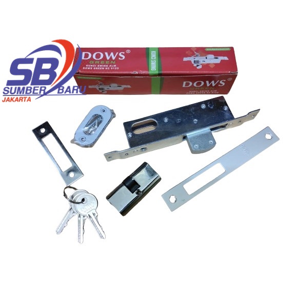Body Kunci Pintu Dorong Sliding Swing Aluminium Brilon KC9123 Lockcase SBJ
