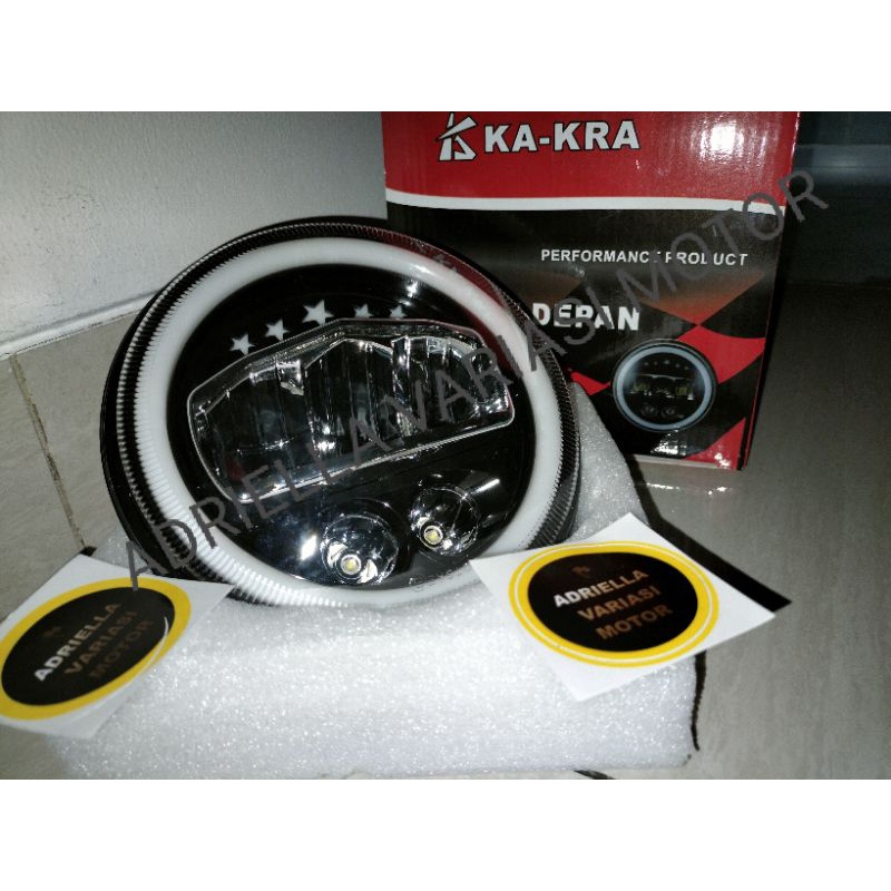 Lampu Depan Daymaker Bulat 7 Inch 5 Bintang Lumileds Asli Import 75 Watt Taft Katana Carry Ninja Megapro Scorpio