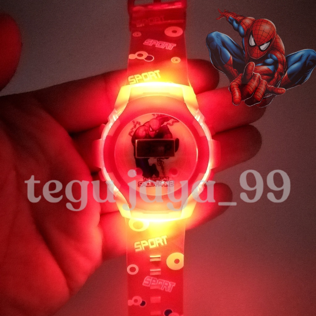 TERBARU!!! JAM TANGAN ANAK LAKI-LAKI LAMPU LED DAN MUSIK KARAKTER KARTUN TE0114