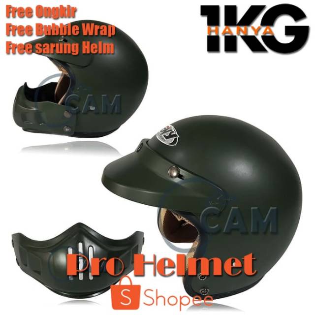 [1KG] Helm Hybrid Cakil Bandit Simpson HBC Boulter Classic Retro Bogo Klasik Army Doff SNI Dewasa