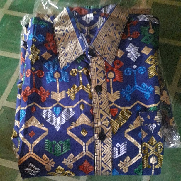 Qnunbatik Sarimbi/couple Batik Rok N Blus Mentari Prodo Pendek Biru