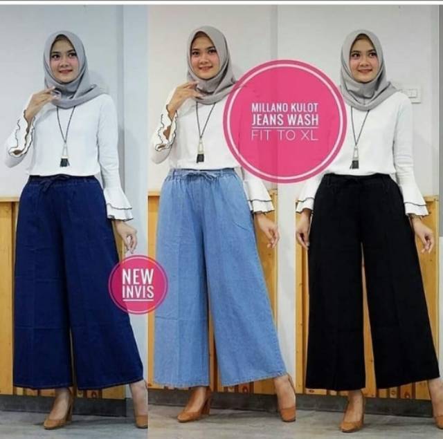 Kulot Jeans / Celana Kulot Jeans / Kulot Basic Jeans / Kulot Jeans Dewasa Murah / Kulot Murah