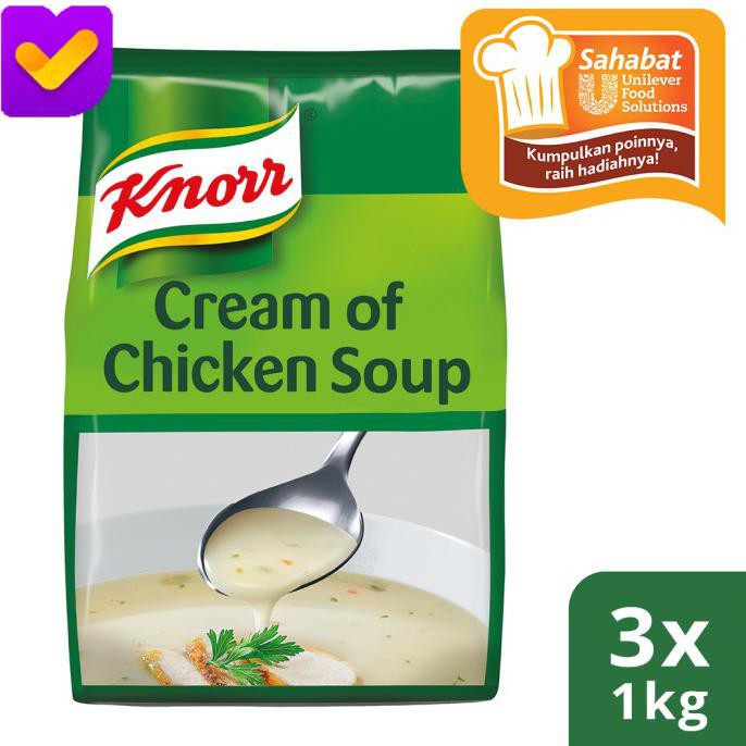 

READY COD Knorr Cream of Chicken Soup 1Kg - 3 Pouch HEMAT Kode 691