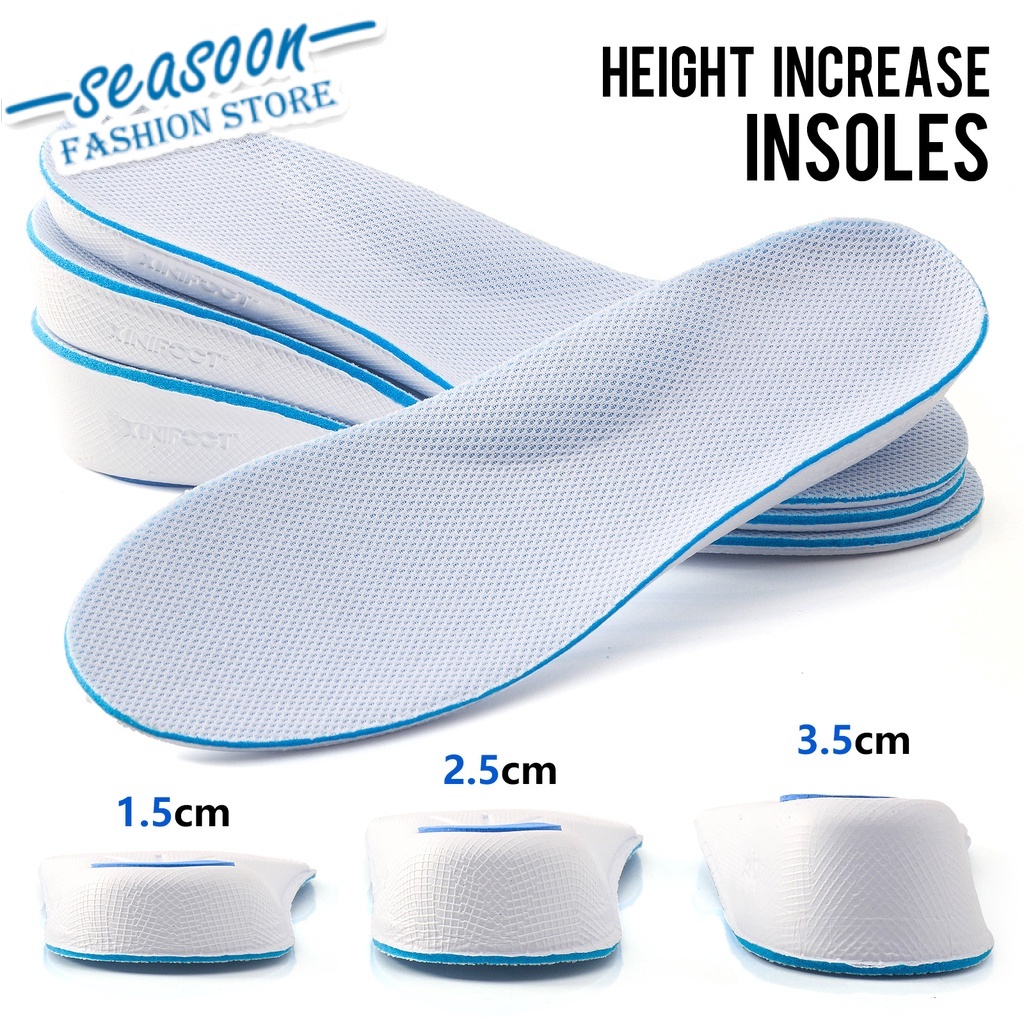 Memory foam, Insole Pad sisipan Sepatu Penambah Tinggi Badan Nyaman Tidak Panas untuk Pria dan Wanita