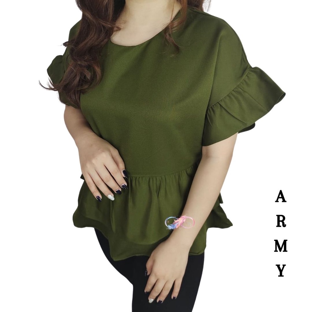 ZA - BLUS LAYER TINGKAT / LENGAN PENDEK WANITA TERMANIS / BAJU KANTOR TERLARIS / FASHION KOREA KEKINIAN]