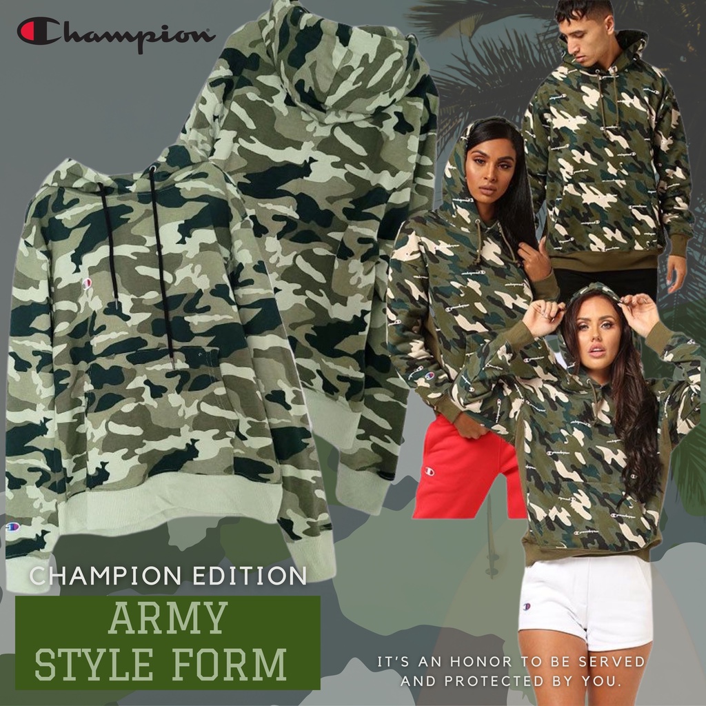 CAMO CHAMPION SWEATER HOODIE  JOGER PANTS ARMY CAMOUFLAGE SLIM FIT CHAMPION MURAH