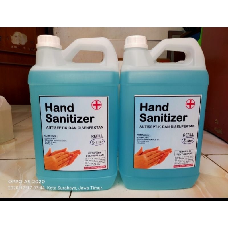 HAND SANITIZER (5LITER) CAIRAN CUCI TANGAN/ANTISEPTIK/WANGI LEMON