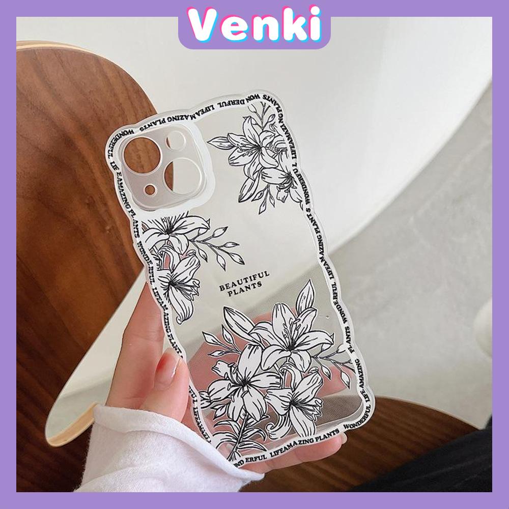 iPhone Case Silicone Soft Case TPU Clear Case Wave Anti-Slip Shockproof Protection Camera Black White Line Flower For iPhone 13 Pro Max iPhone 12 Pro Max iPhone 11 iPhone 7 Plus