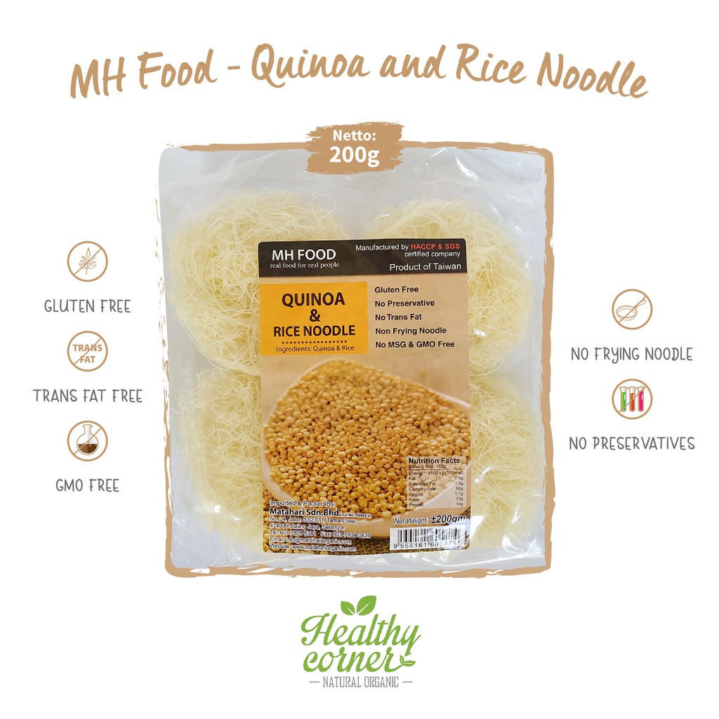 

Rice Noodle Quinoa Healthy Gluten Free Mie 200 gr - MH Food