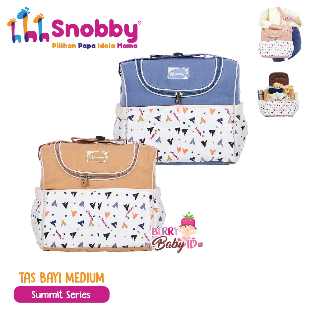 Snobby Tas Bayi Medium Saku Depan Baby Travel Diaper Bag Multifungsi Berry Mart