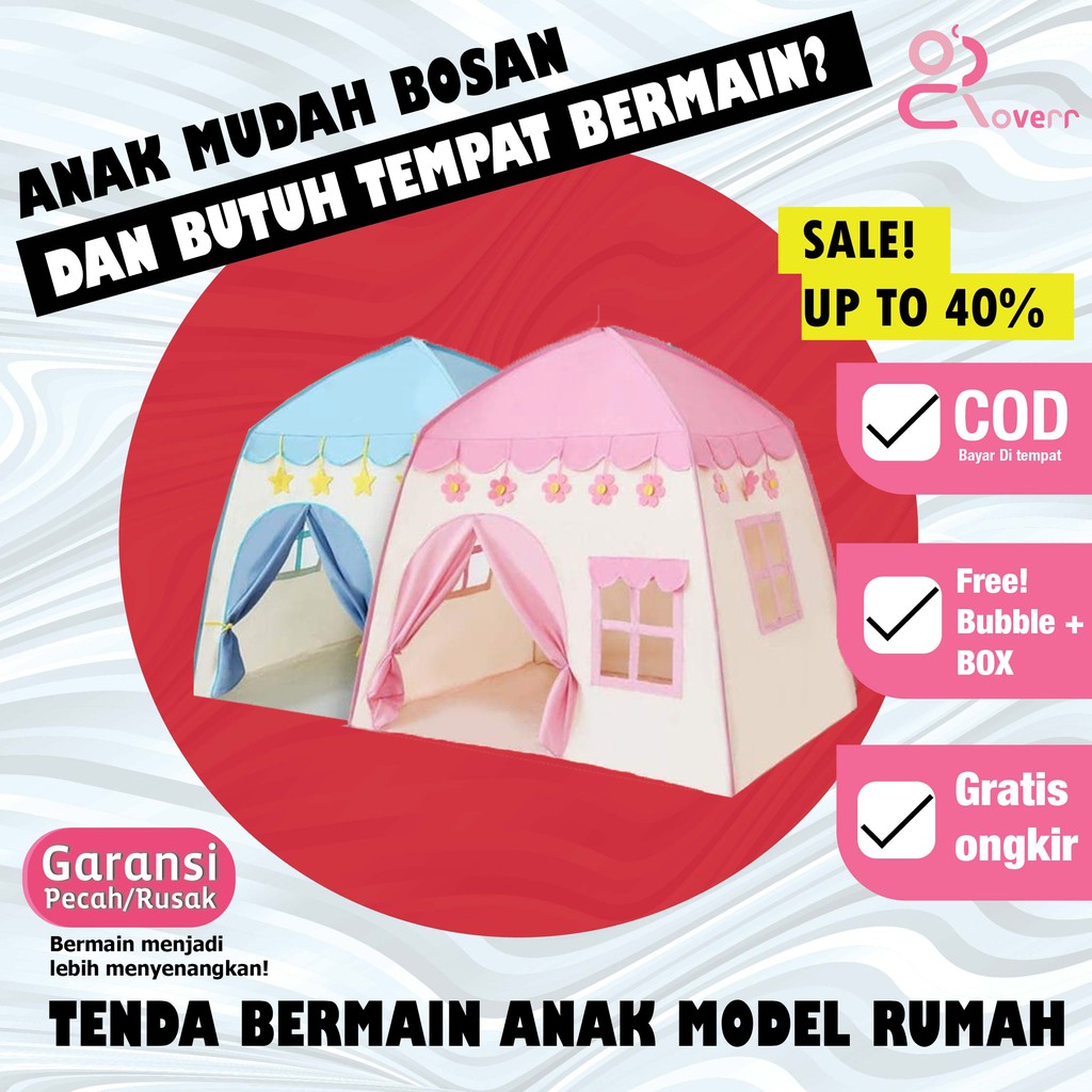 Tenda Castil Mainan Rumah Rumahan Anak Bermain Perempuan Laki Laki Murah Jumbo Besar Lipat Indoor