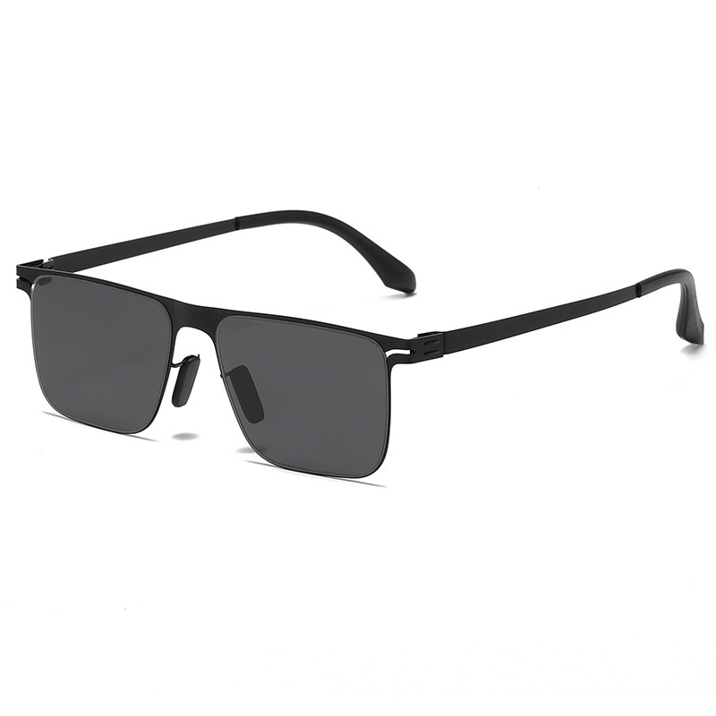 Kacamata Hitam Polarized Pelindung UV Bahan Kulit Steel Untuk Pria Mengemudi