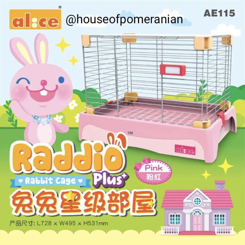 alice raddio AE115 pink AE116 blue rabbit guinea pig cage large kandang kelinci gerbil