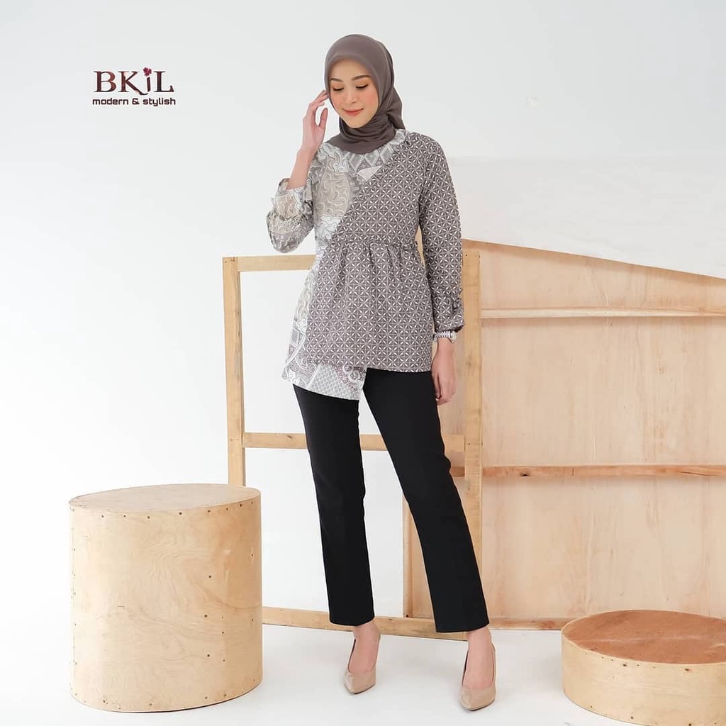 Baju Batik Wanita Modern Exclusive BKil Blouse Batik Kimono Kombinasi