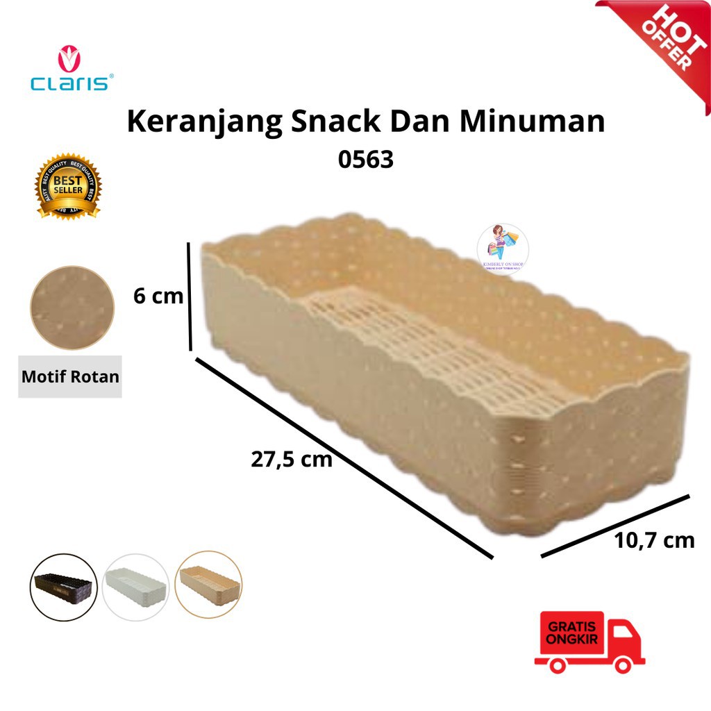 Keranjang Travessa Rota Long Organizer Tempat Penyimpanan Serbaguna Box Kotak Rak Kulkas Atk Nampan Tray Anyaman Kopi Baju Buku Telor