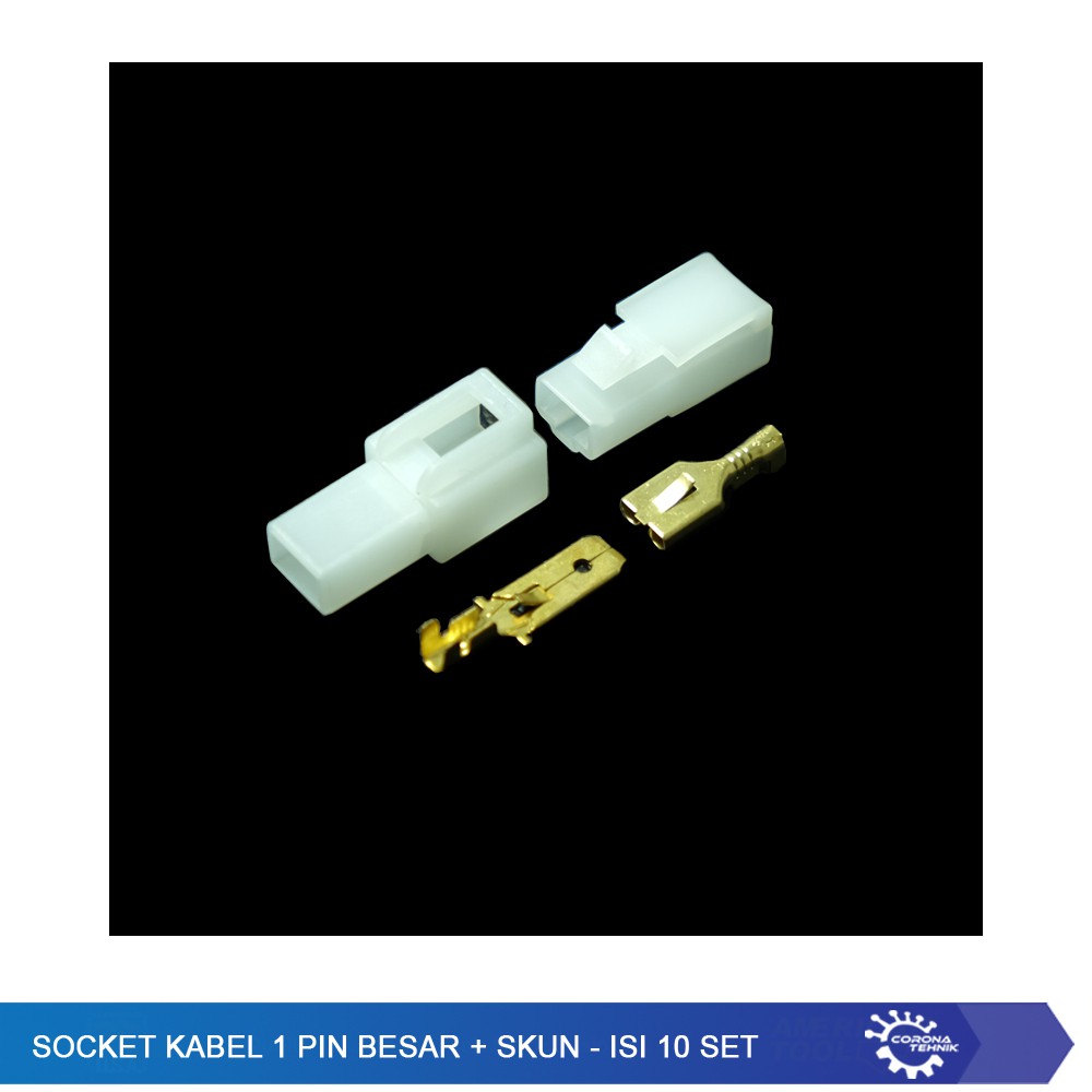 Socket Kabel 1 Pin Besar + Skun - Isi 10 Set