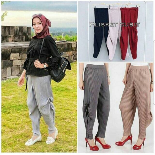  Celana plisket cubit  alanis pants Shopee Indonesia