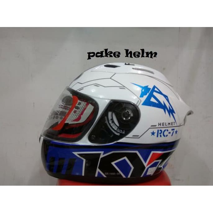 HELM KYT RC 7 RC SEVEN #11 WHITE BLACK BLUE RC7