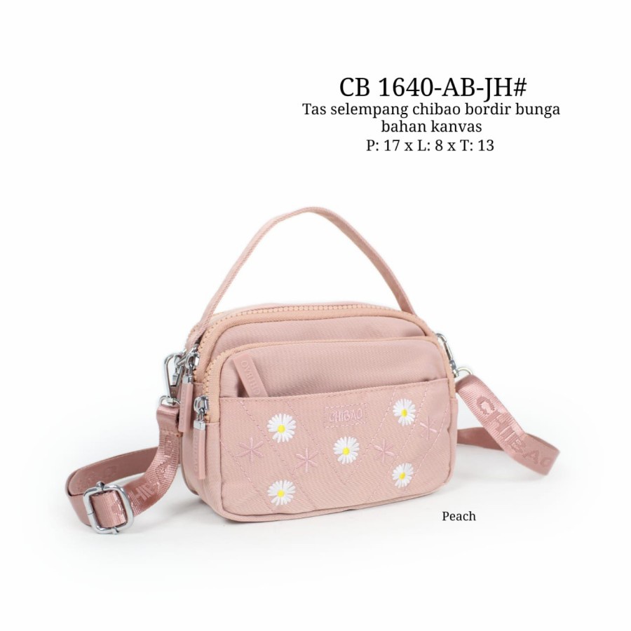 READY TAS SELEMPANG CHIBAO WANITA BORDIR BUNGA #CB 1640-AB-JH