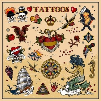 Old School Tattoo Emblems Vector Set - Vector Designs