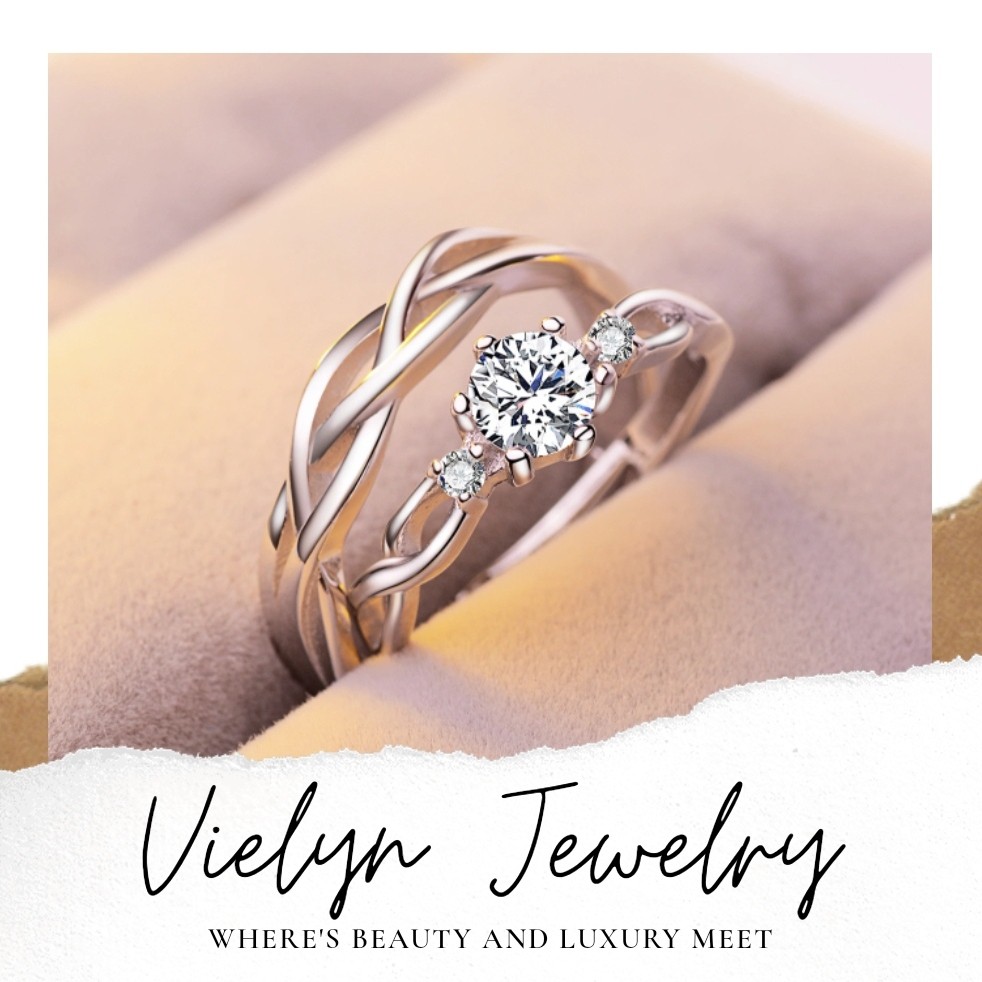 Cincin Pasangan Vielyn Jewelry Silver 925 Swarovski