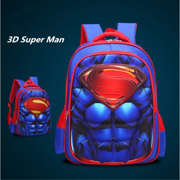 3D Emboss Tas Backpack Ransel anak sekolah karakter Spiderman Tahan Air