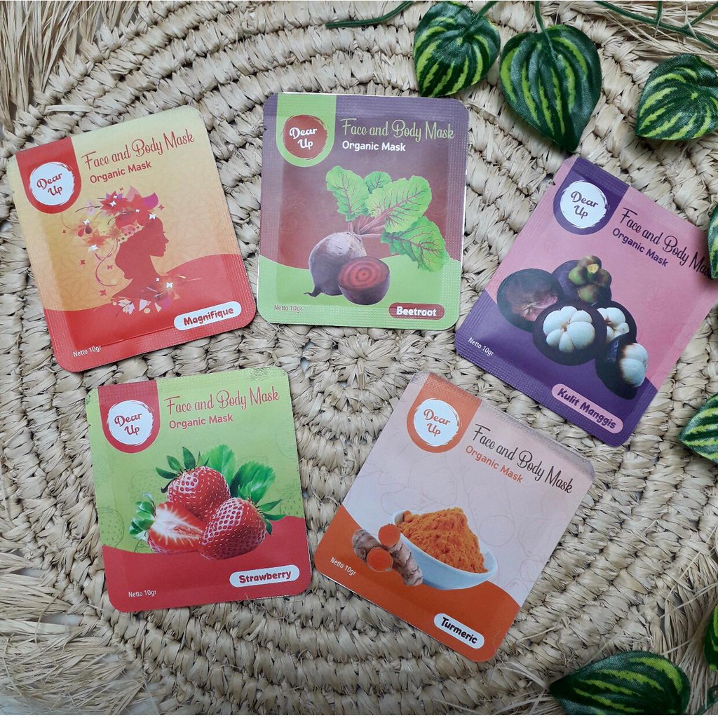 DEAR UP Face Mask Body Mask 10g 20g Masker Organik Wajah Alami Bubuk 20 Varian (VC)