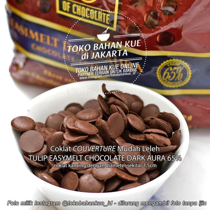 

DARK AURA CHOCOLATE COUVERTURE COKLAT TULIP DARK COKELAT KANCING 100GR