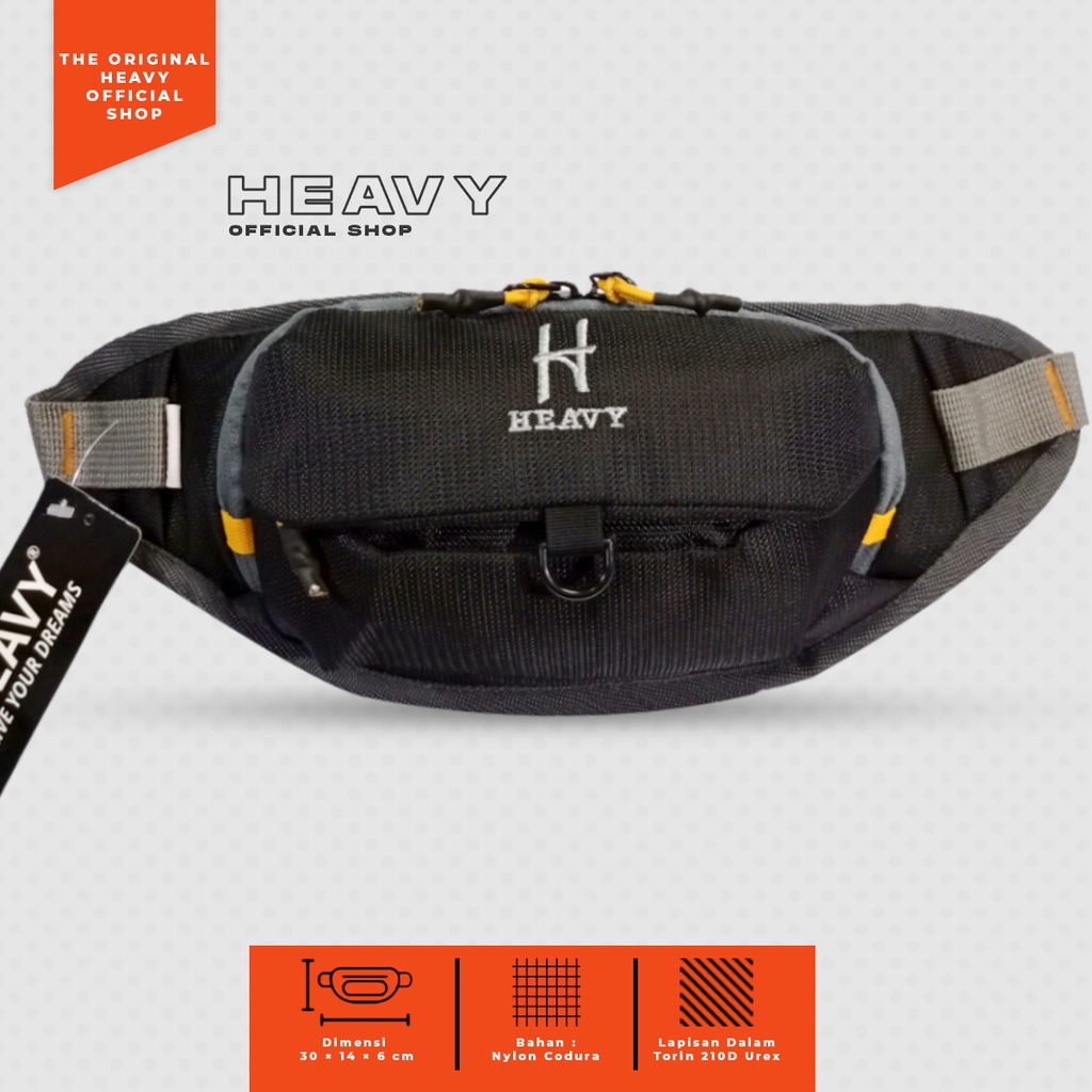 [HEAVY.BAG] Waistbag mini pria casual trendy | Tas Pinggang Heavy