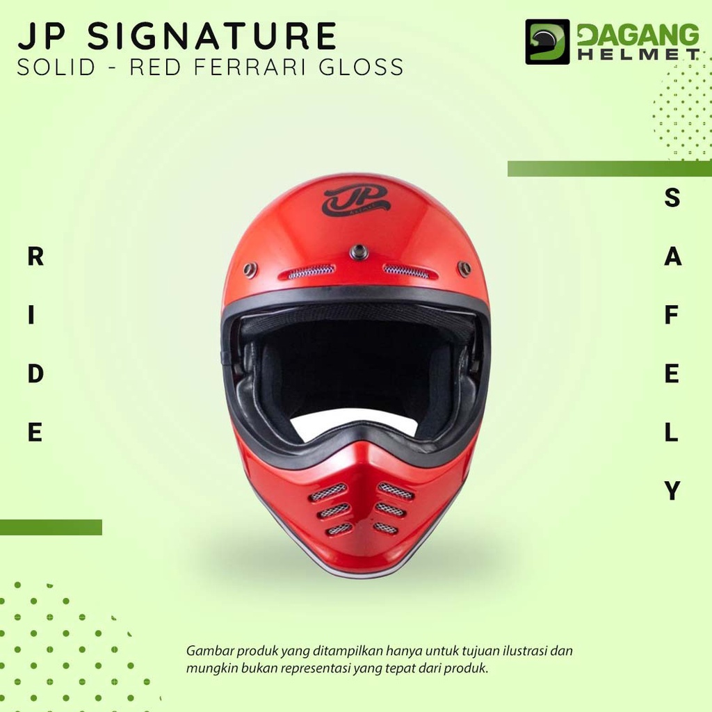 Jual Helm Keren JP Retro Signature Solid Half Face Classic Helm