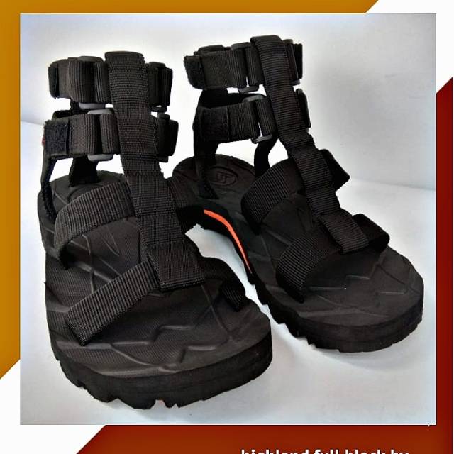 SANDAL GUNUNG SUZURAN HIGHLAND FULL BLACK